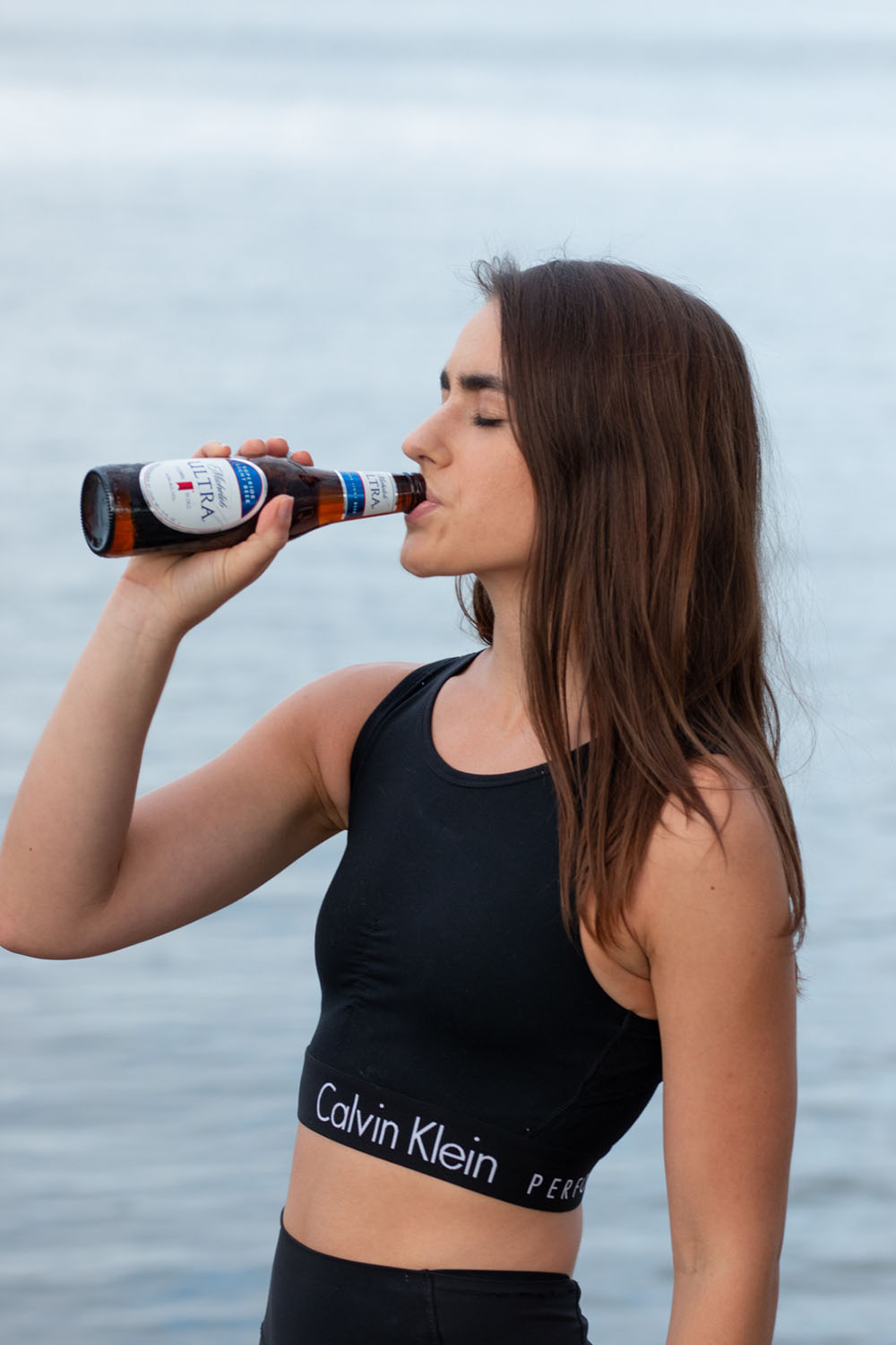 Drinking beer product photography