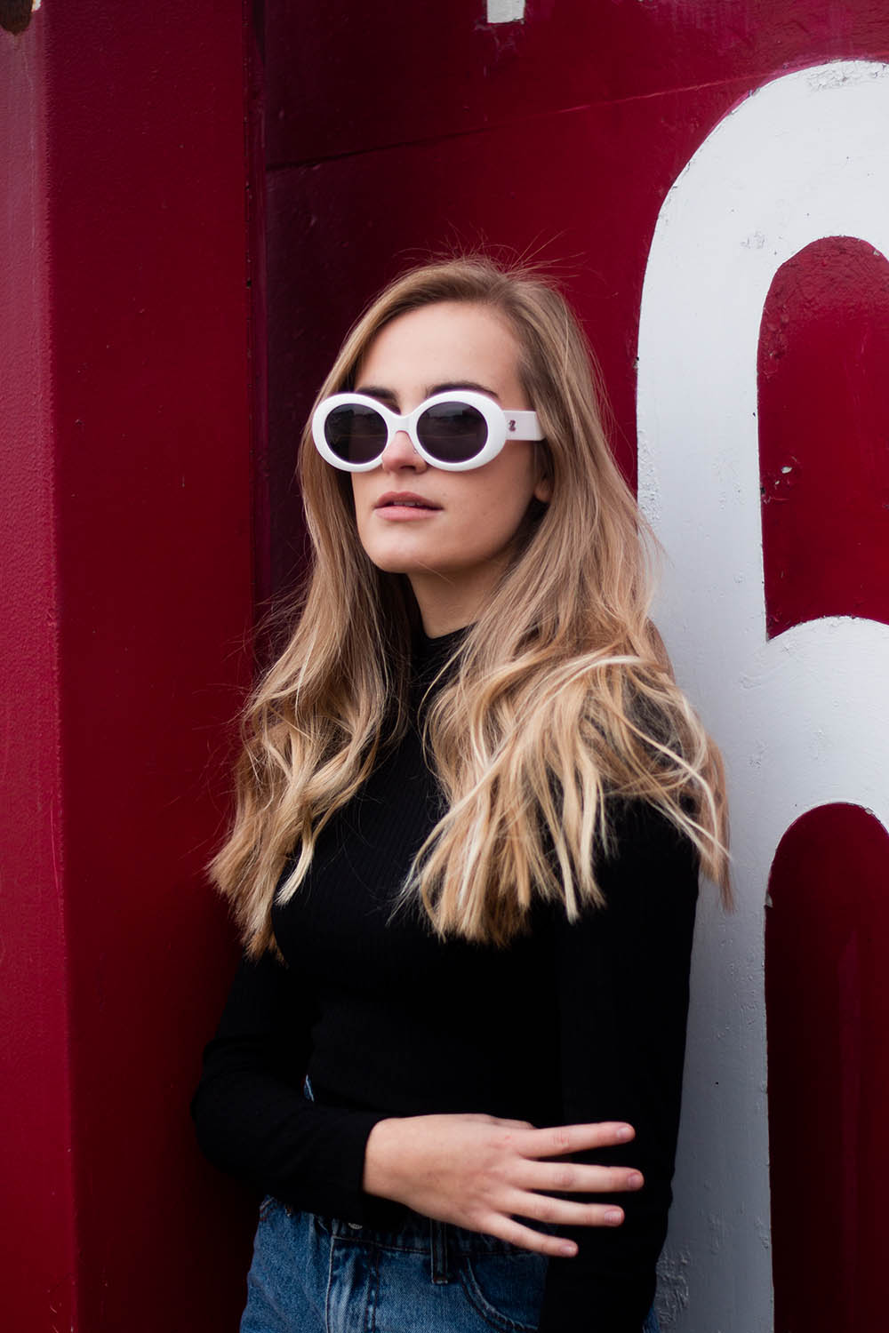 Model wearing verscae for outdoor photoshoot with ijyoyo