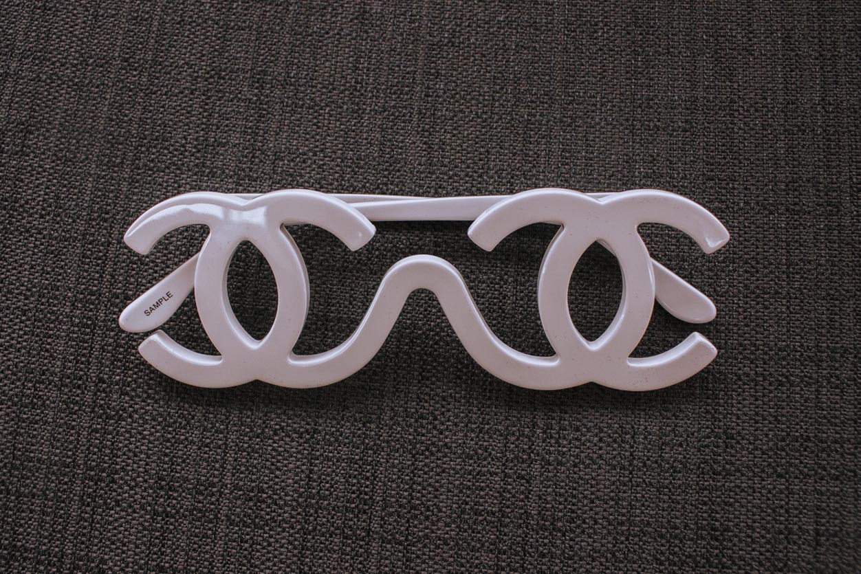 Restocked Vintage white sunglasses for product photography