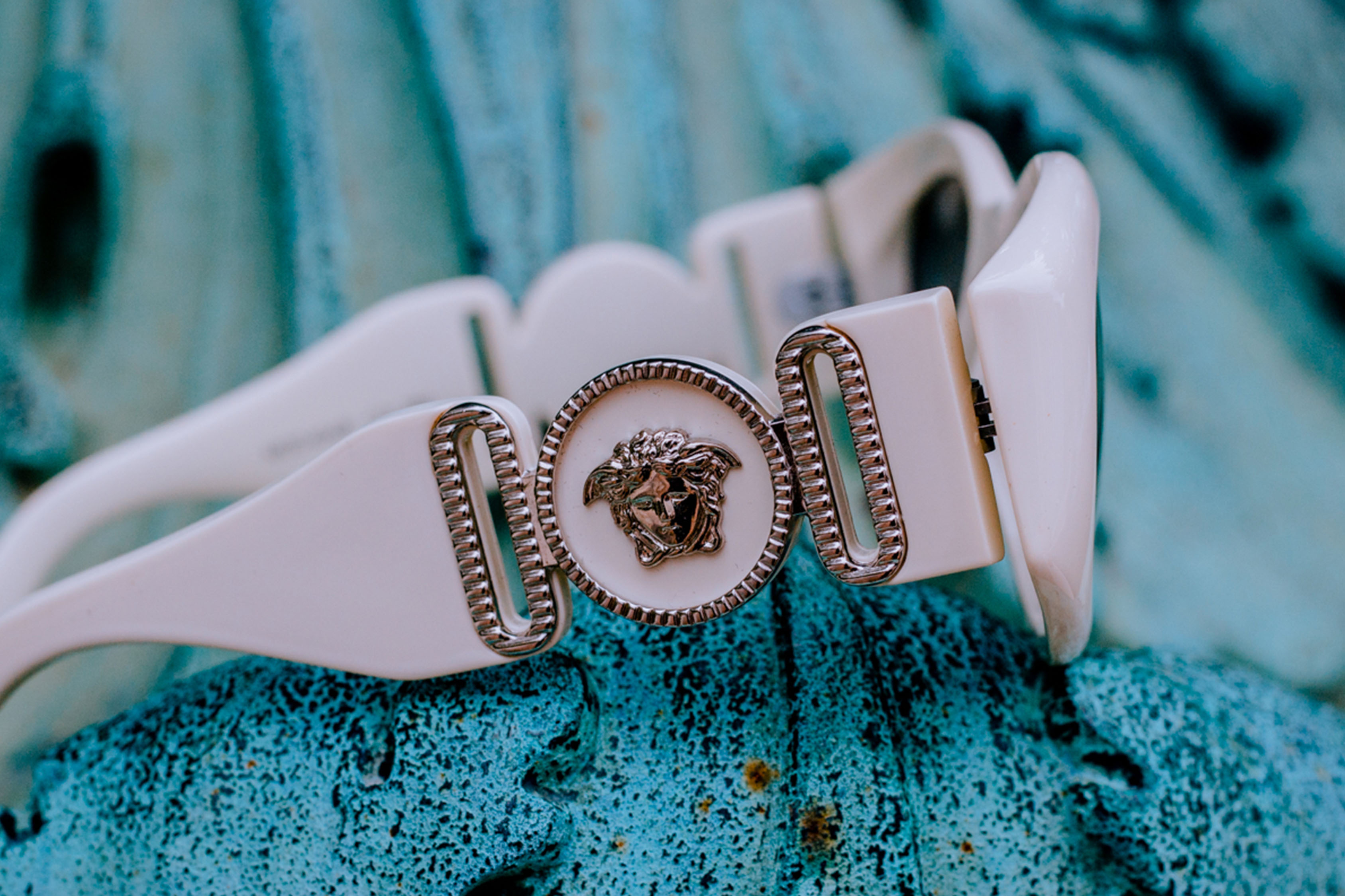 White Versace Sunglasses product phootoshoots in Madison Wisconsin